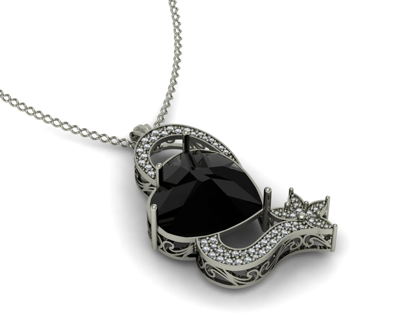 heart onyx pendant 3D Model .c4d .max .obj .3ds .fbx .stl .blend 