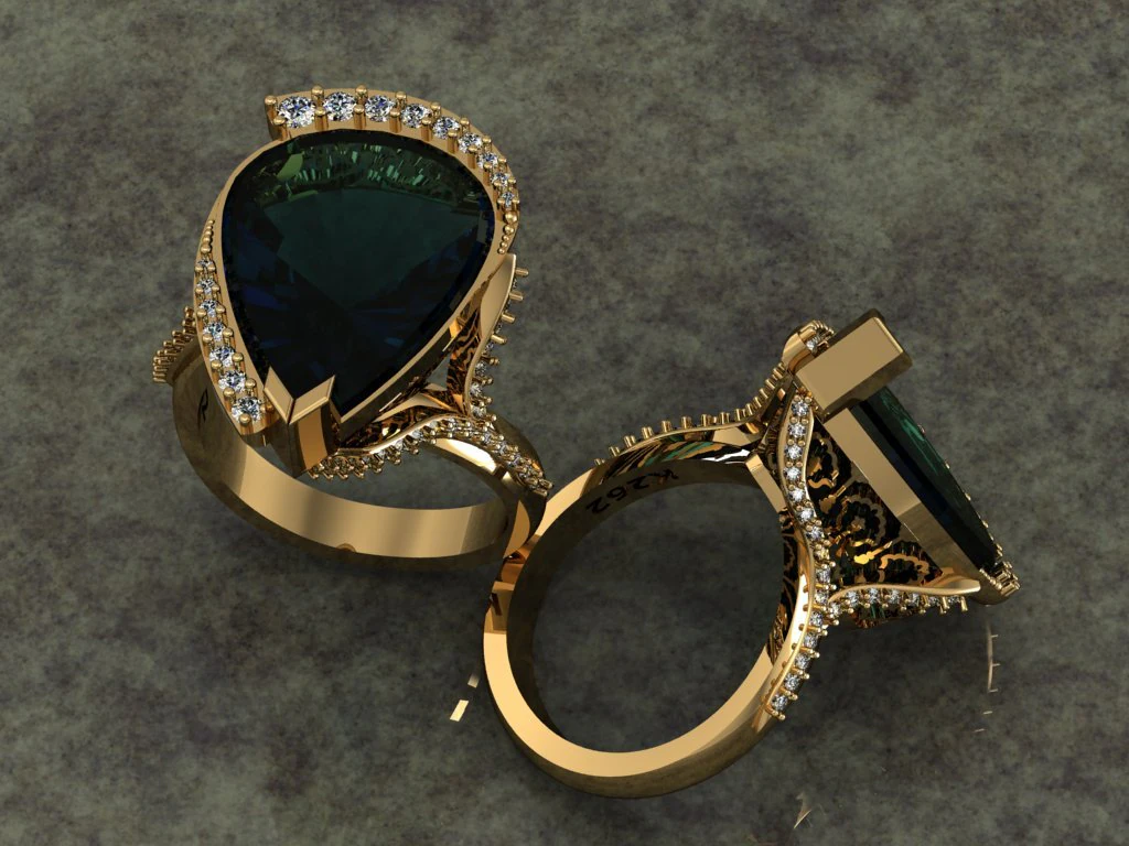 pear ring 3D Model .c4d .max .obj .3ds .fbx .stl .blend 
