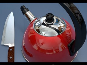 kettle and knife 3D Model