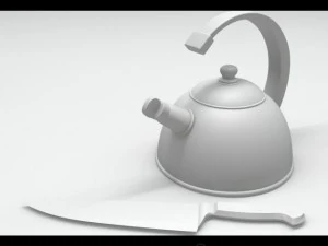 kettle and knife 3D Model