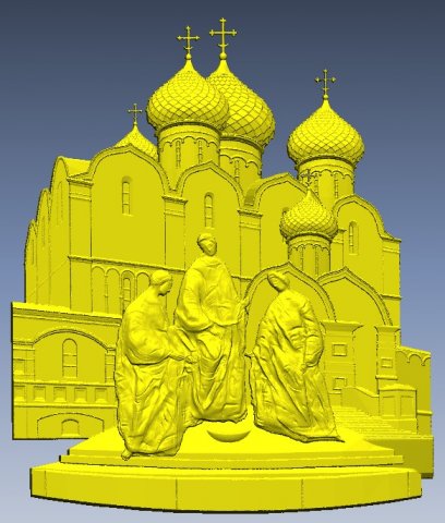 church basrelief  trinity Model 3D .c4d .max .obj .3ds .fbx .stl .blend 