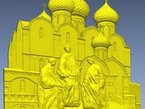 trindade em baixo-relevo da igreja Modelo 3D