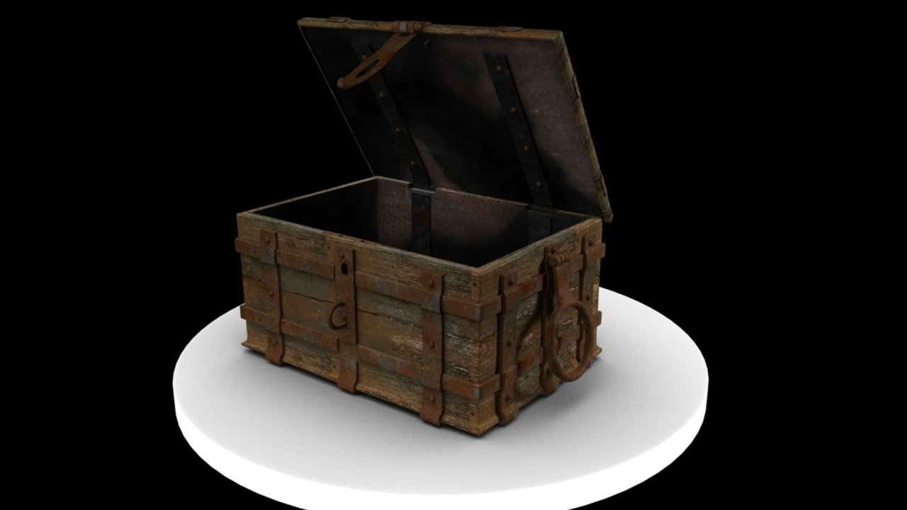 old treasure box 3D Model .c4d .max .obj .3ds .fbx .stl .blend 