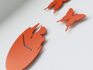 clock butterflies Modèle 3D