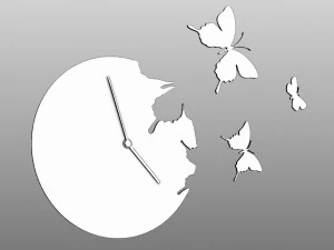 clock butterflies 3D Model