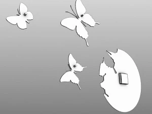 clock butterflies 3D Model