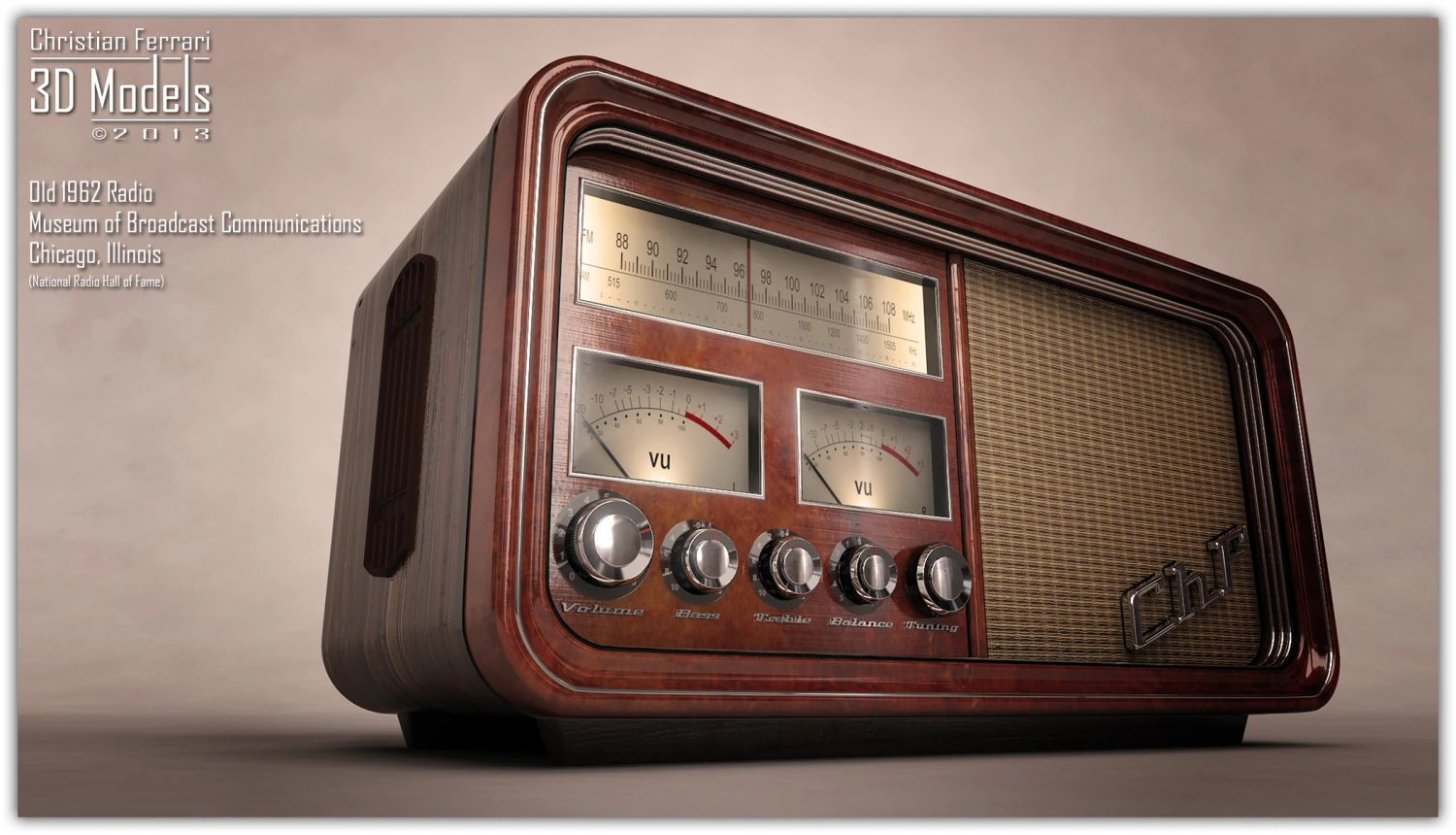 old time radio 3D Model .c4d .max .obj .3ds .fbx .stl .blend 