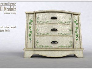 cabinet country style 3Dモデル