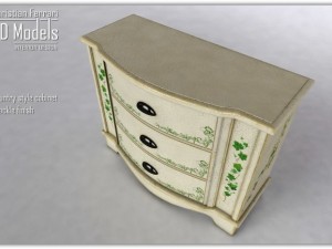 cabinet country style 3Dモデル