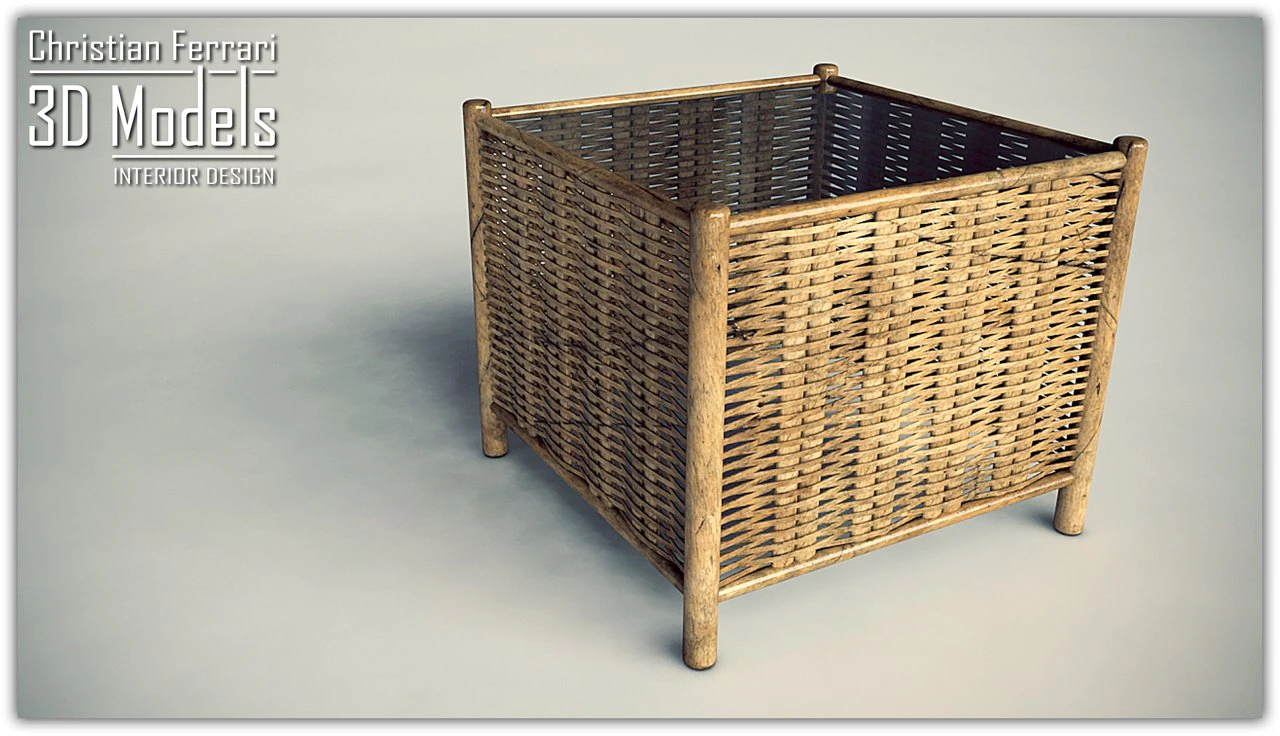 wicker coffee table 3D Model .c4d .max .obj .3ds .fbx .stl .blend 