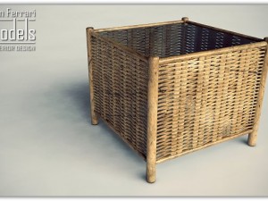 wicker coffee table 3D Model