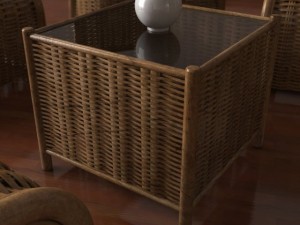 wicker coffee table 3D Модель