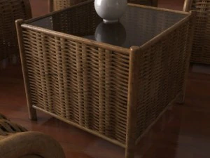 wicker coffee table 3D Model
