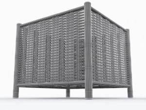 wicker coffee table 3D Model