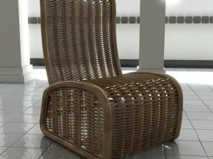 sedia di vimini Modello 3D