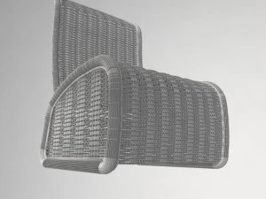 sedia di vimini Modello 3D