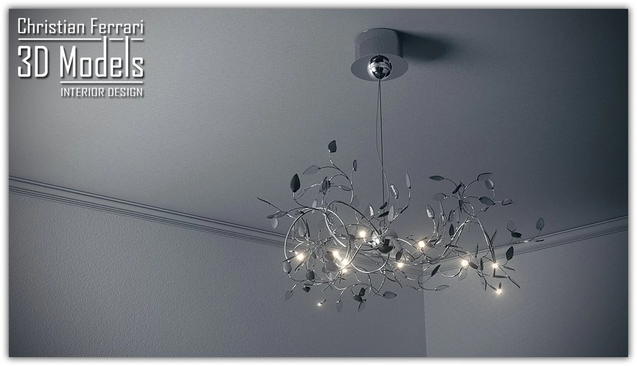 modern design foliage chandelier 3D Model .c4d .max .obj .3ds .fbx .stl .blend 