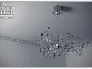modern design foliage chandelier 3D Model