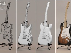 fender stratocaster guitar Modèle 3D