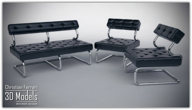 leather set chairscouch Modèle 3D .c4d .max .obj .3ds .fbx .stl .blend 