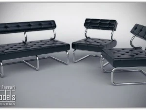 кожаный комплект стулдиван 3D Модель