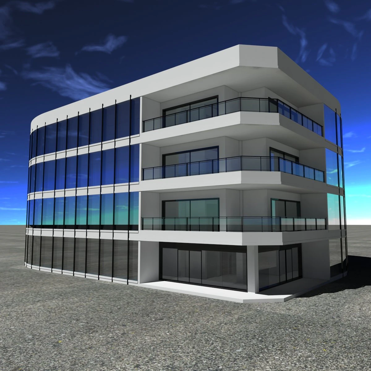miami building 3D Model .c4d .max .obj .3ds .fbx .stl .blend 