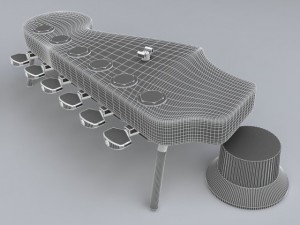 strato shaped design table 3D Модель