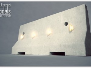 road delineators with barrier 3D Модель