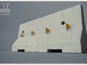 road delineators with barrier 3D Model