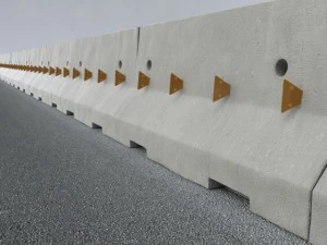 road delineators with barrier 3D Model