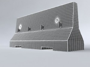 road delineators with barrier 3D Модель