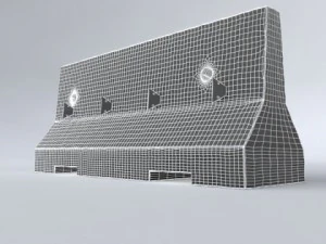 road delineators with barrier 3D Model