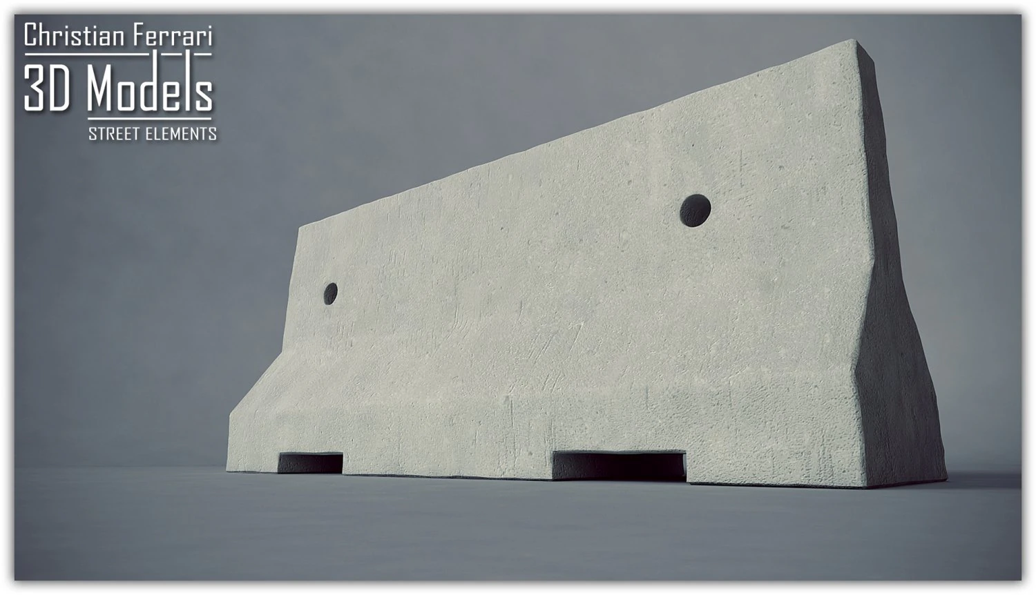 road barrier 3D Model .c4d .max .obj .3ds .fbx .stl .blend 