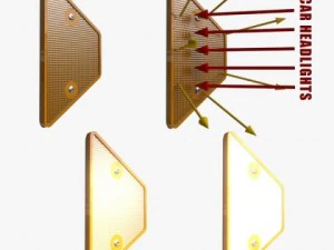 도로 구분자 및 조명 효과 3D 모델