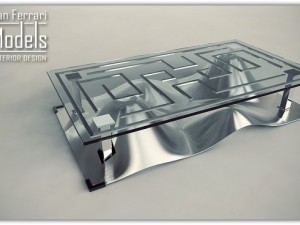 waves design coffee table 3D Модель