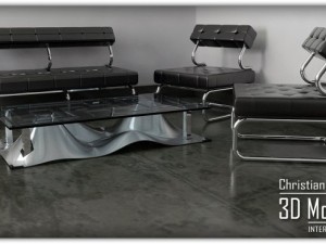 waves design coffee table 3Dモデル