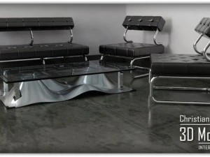 waves design coffee table 3D Model