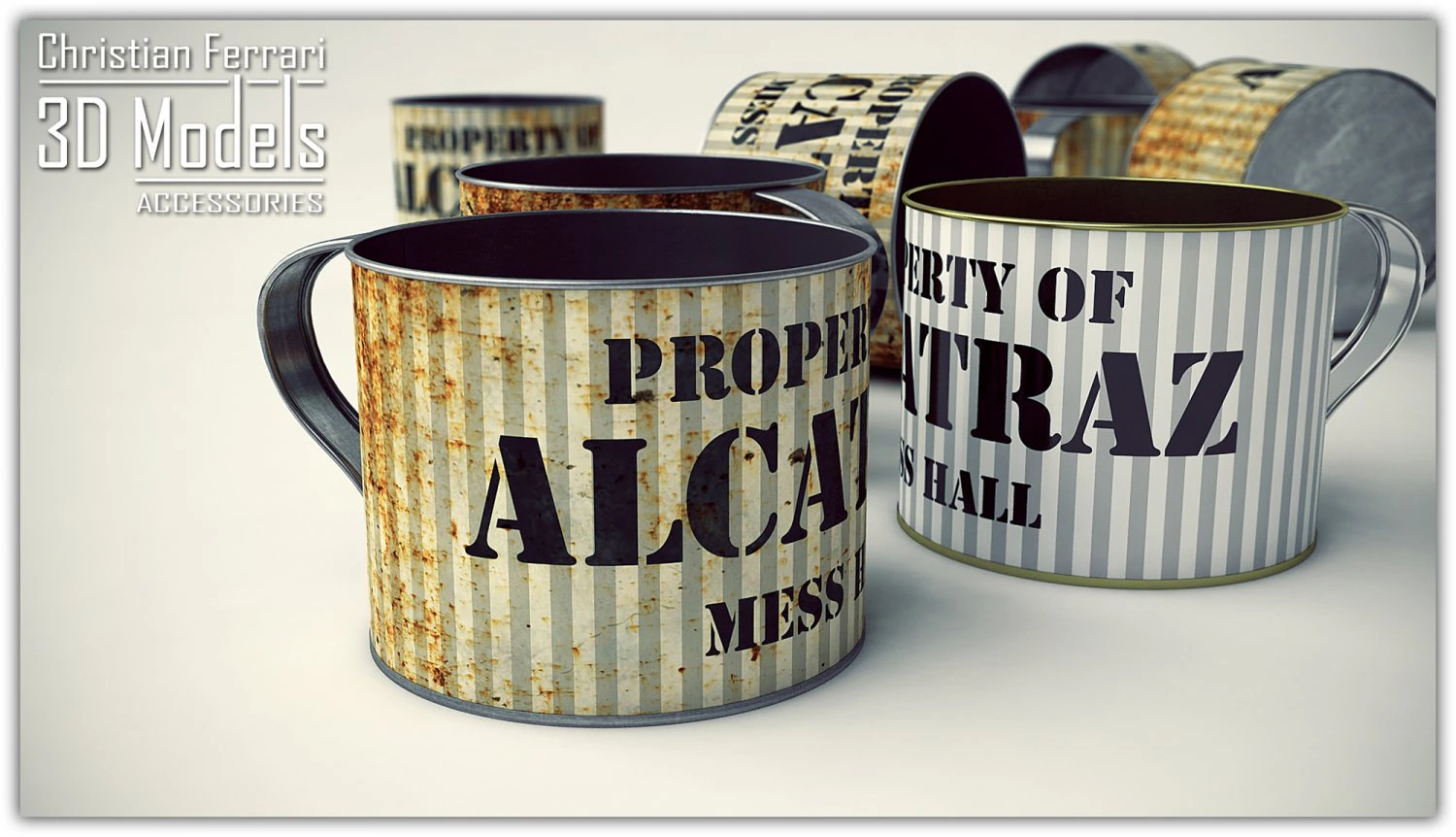 alcatraz tin cup 3D Model .c4d .max .obj .3ds .fbx .stl .blend