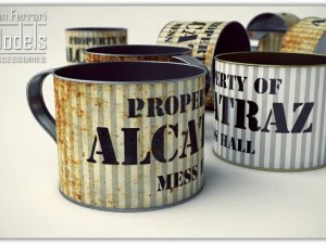 оловянная чашка Алькатраса 3D Модель