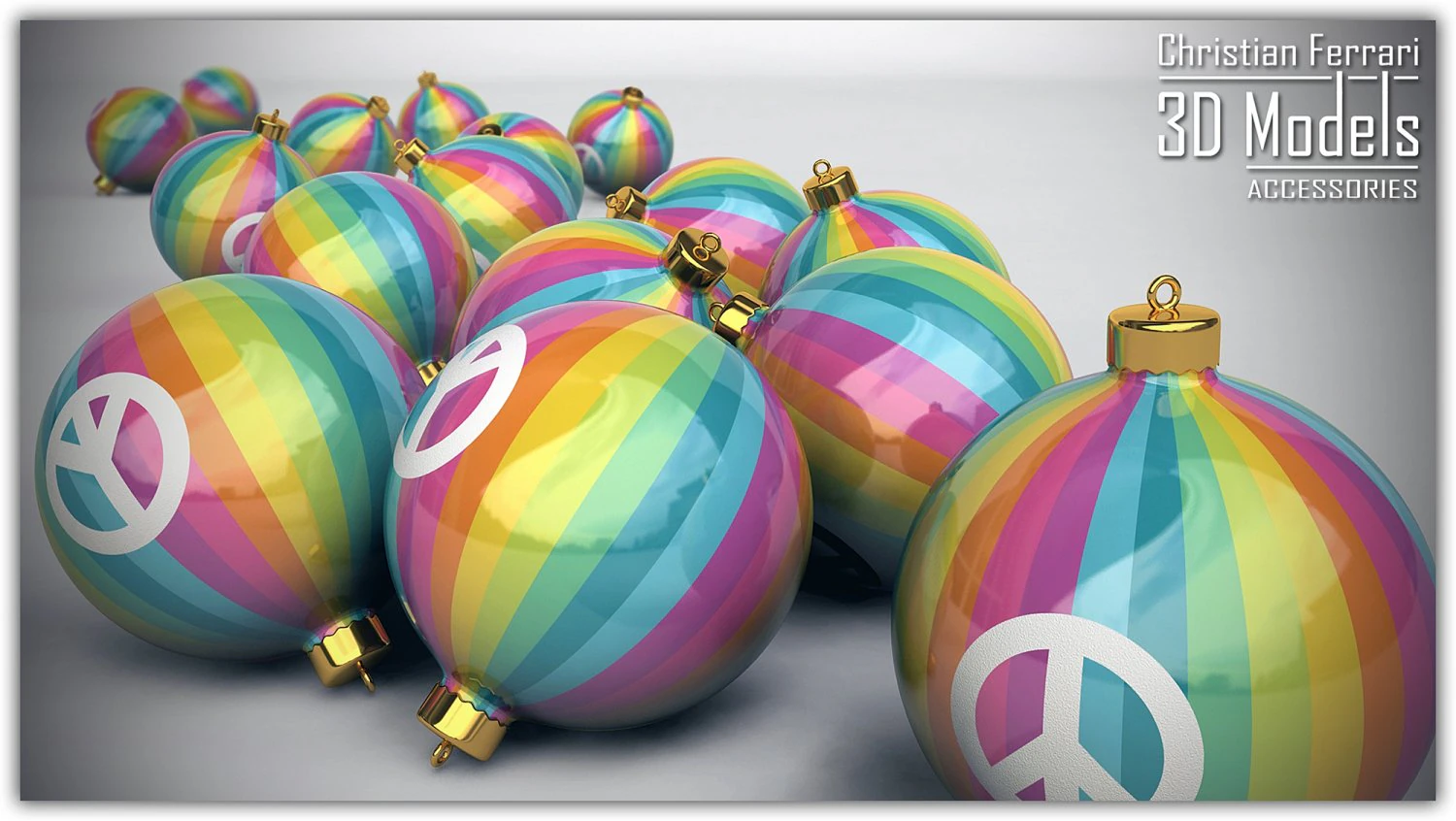 christmas ball peace 3D Model .c4d .max .obj .3ds .fbx .stl .blend 