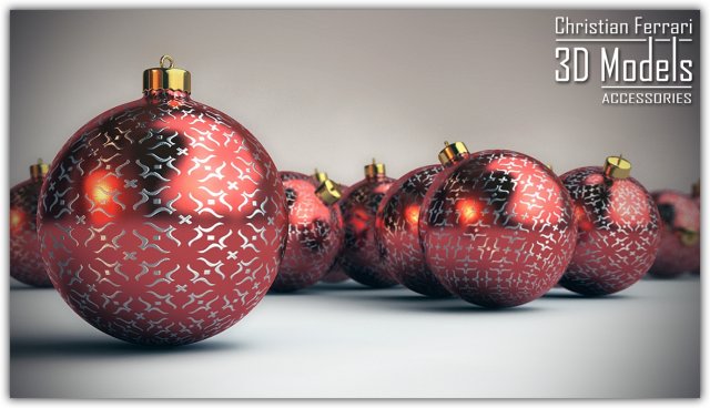 christmas ball red 3D Model .c4d .max .obj .3ds .fbx .stl .blend 