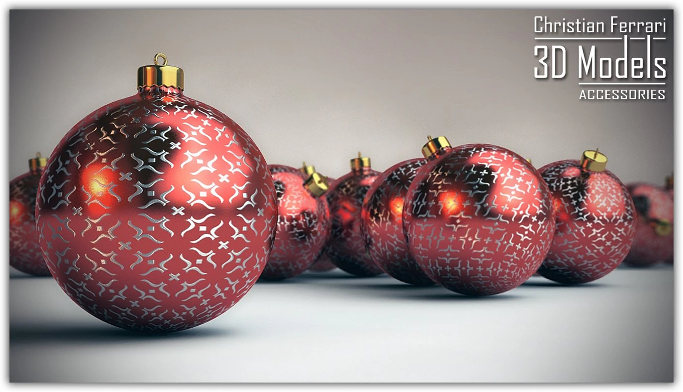 christmas ball red 3D Model .c4d .max .obj .3ds .fbx .stl .blend