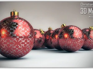 czerwona kula świąteczna Model 3D