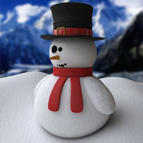 snowman 3D Модель .c4d .max .obj .3ds .fbx .stl .blend 