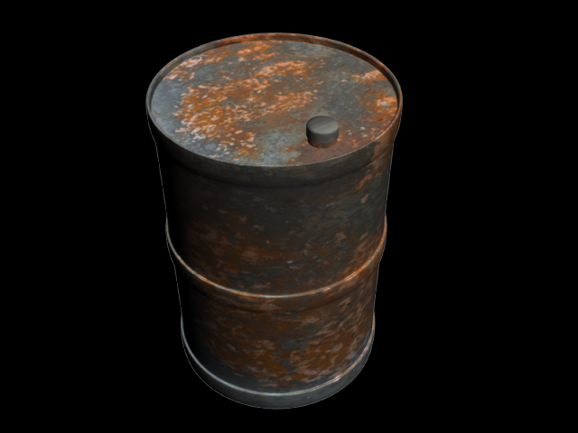 rusted barrel 3D Модель .c4d .max .obj .3ds .fbx .stl .blend 