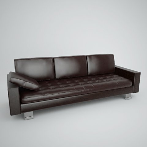 brown leather sofa 3D 模型 .c4d .max .obj .3ds .fbx .stl .blend 