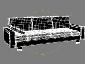brown leather sofa 3D 模型
