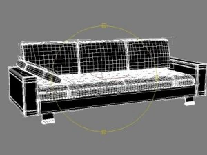 brown leather sofa 3D Model