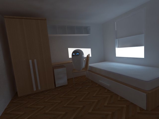 a small bedroom 3D Model .c4d .max .obj .3ds .fbx .stl .blend 
