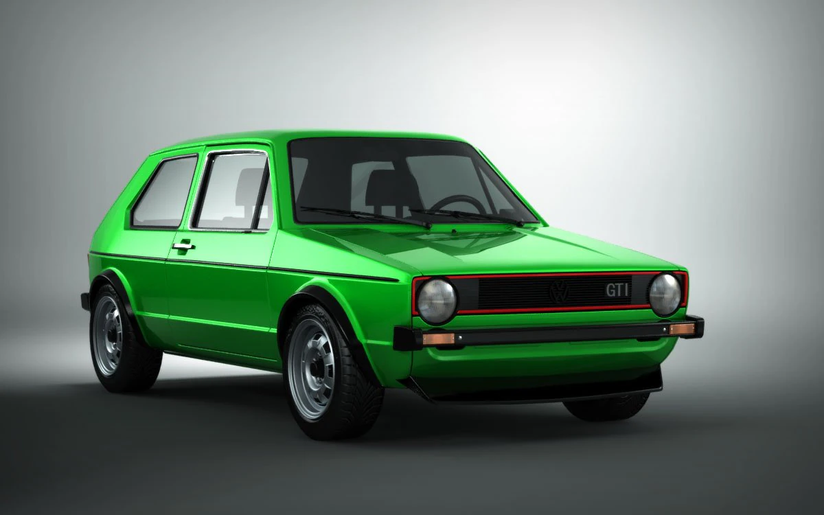 vw golf gti mk1 3D Model .c4d .max .obj .3ds .fbx .stl .blend 